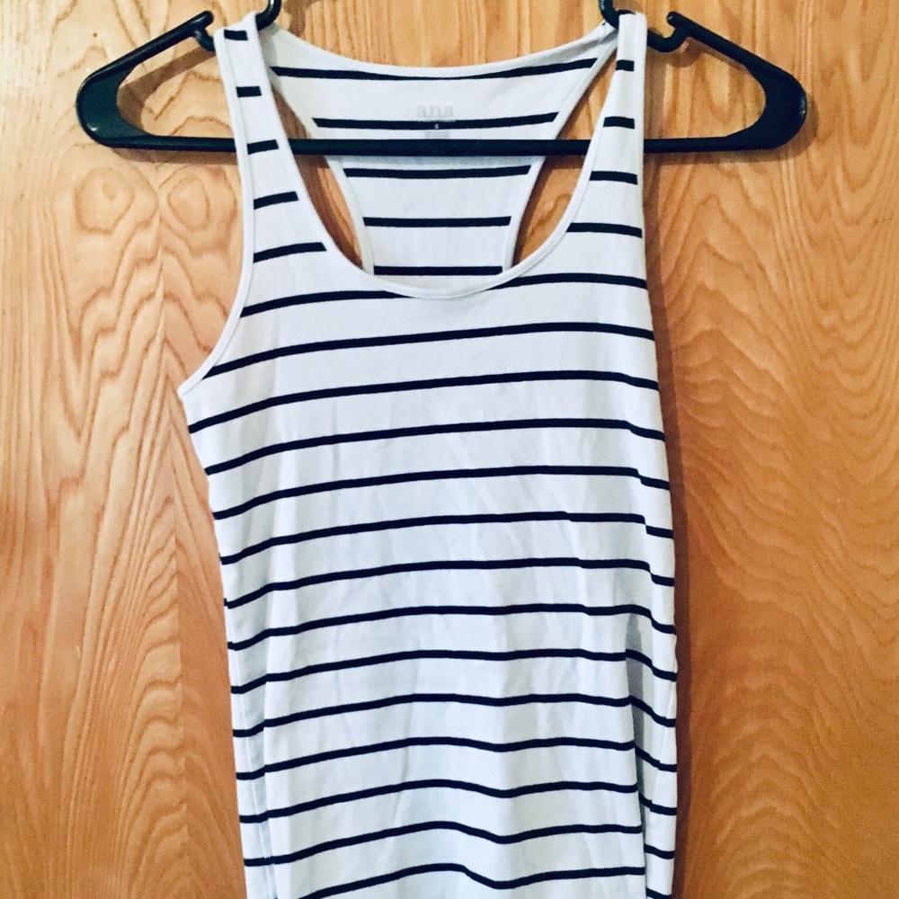 Ana Razor Back Black and White Tank Top